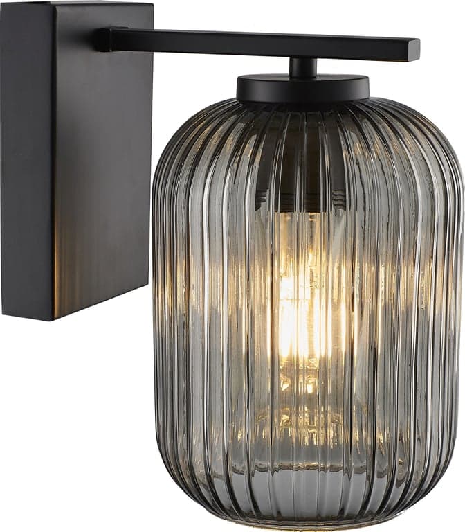 Bilde av Ina vegglampe (sort/røkfarget)