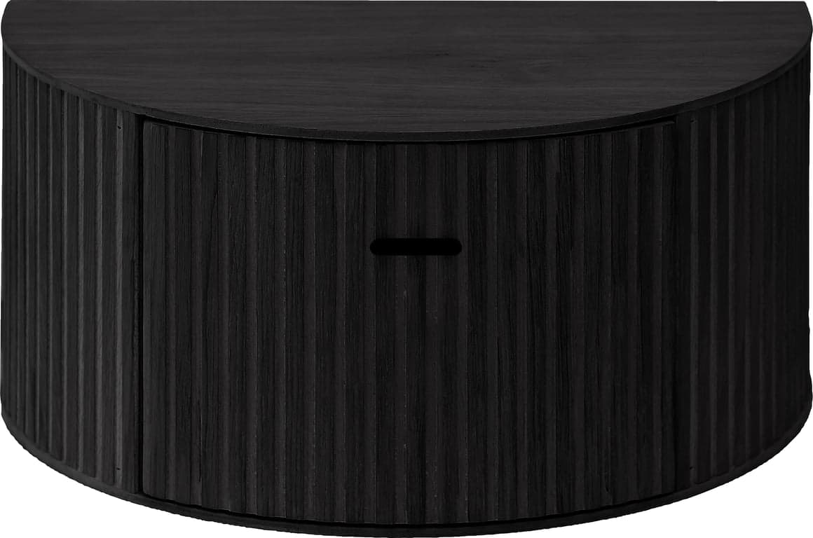 Bilde av Linea buet nattbord (44 x 25, H 20 cm, vegghengt, svartlakkert)