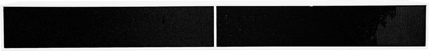 Bilde av Square TV benk (198 x 34, H 22 cm. Modulsystem oppsett 114, malt MDF hvit, 2 grå stoff-fronte, som fjernbetjening kan gå gjennom. Fås også i dypde 20 cm samt i mange forskjellige bredder og farger)