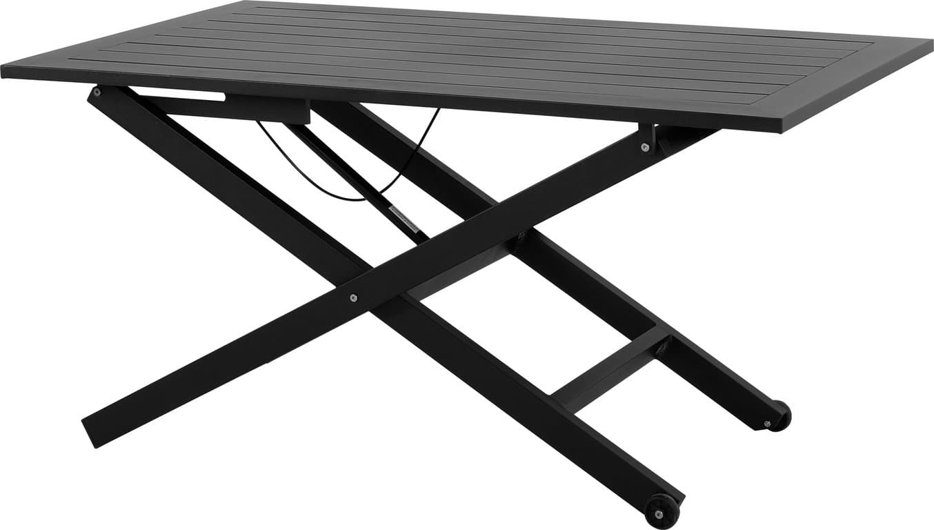 Bilde av Isabella justerbart hagebord (120 x 67 H: 52-71 cm, svart)