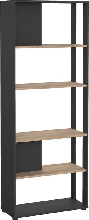 Bilde av Sign bokhylle (4 hyller m/åpen side B80 H205cm grå/natur)