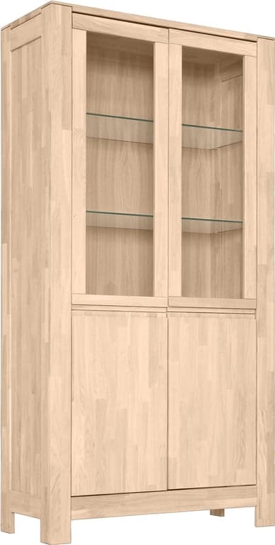 Bilde av Lugano vitrineskap (95 x 40, H 190 cm,  hvitoljet heltre eik)