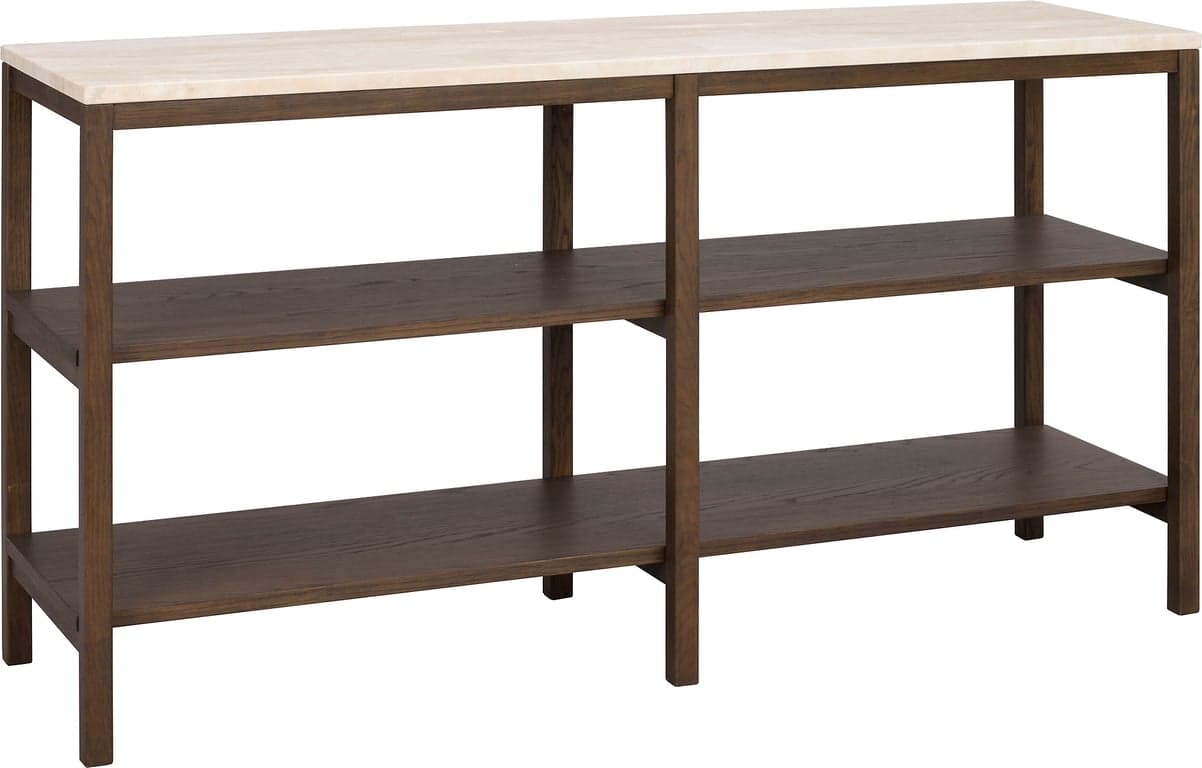 $Bilde av Orwel konsollbord (140xH75 beige travertin/brun eik)