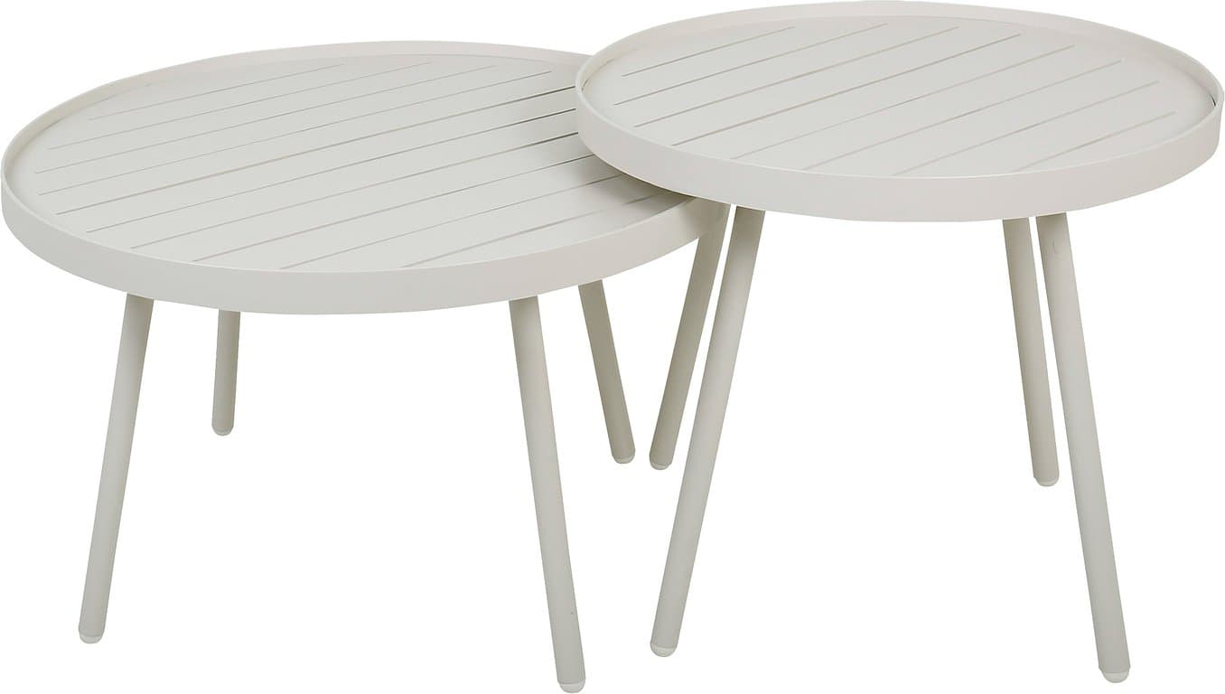 Bilde av Badlona bordsett (Ø: 75 H: 60 cm + Ø: 51 H: 45 cm, kalk)