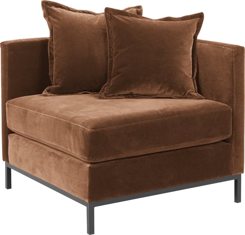 Bilde av Nobel hjørnestol (stoff Royal 14 medium brown, svarte ben)