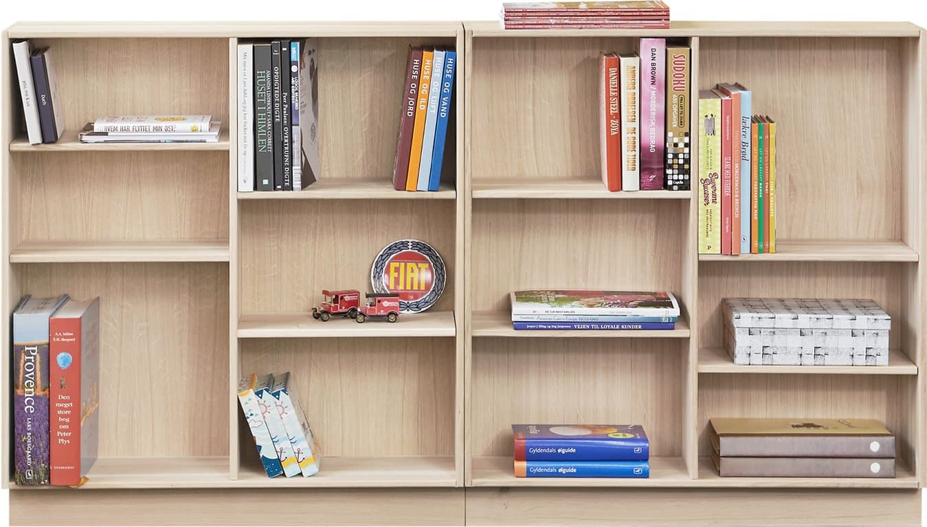 Bilde av Square bokhylle (142 x 20, H 71 cm. Modulsystem oppsett 103, bokreol i hvitoljet eik heltre. Fås i flere dybder og farger)