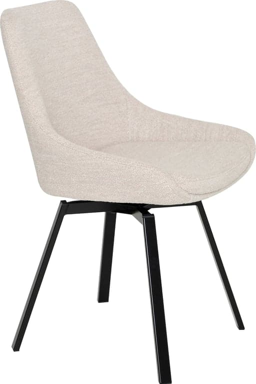 $Bilde av Nora spisestol  (Med sving, stoff Alpine natural med svarte ben)