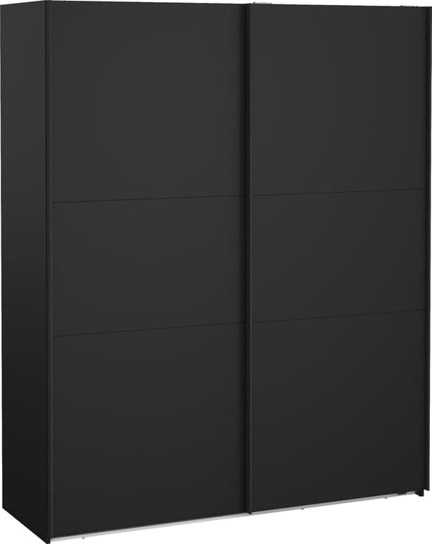 Bilde av Como skyvedørsgarderobe 180x220cm (Svart, med 2 svarte dører)