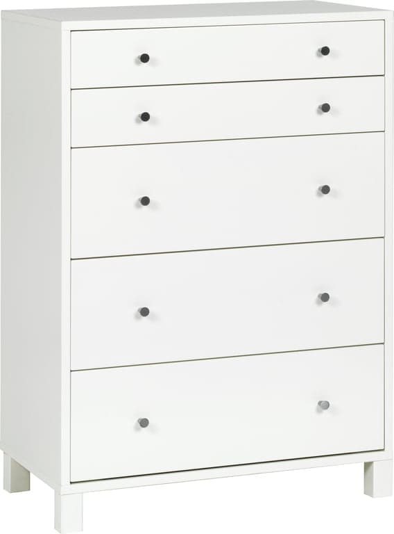 Bilde av Filip kommode (75 x 41, H 105 cm, med 5 skuffer hvit)
