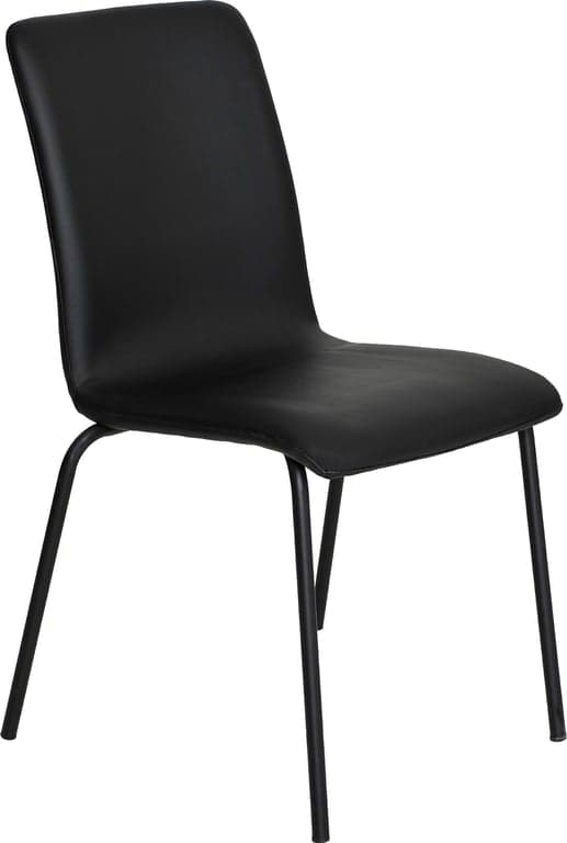 $Bilde av Isak spisestol stabelbar (Svart PU, svarte ben)