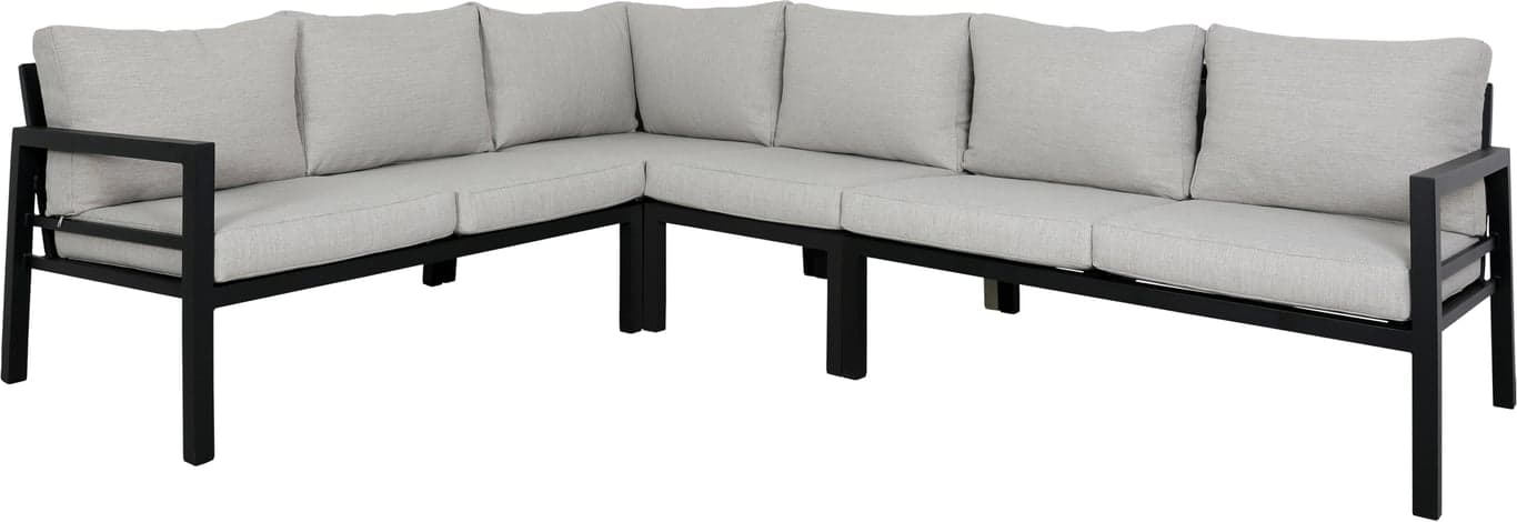 Bilde av Isabella hjørnesofa (2-seter + hjørne + 3-seter, svart/sand)