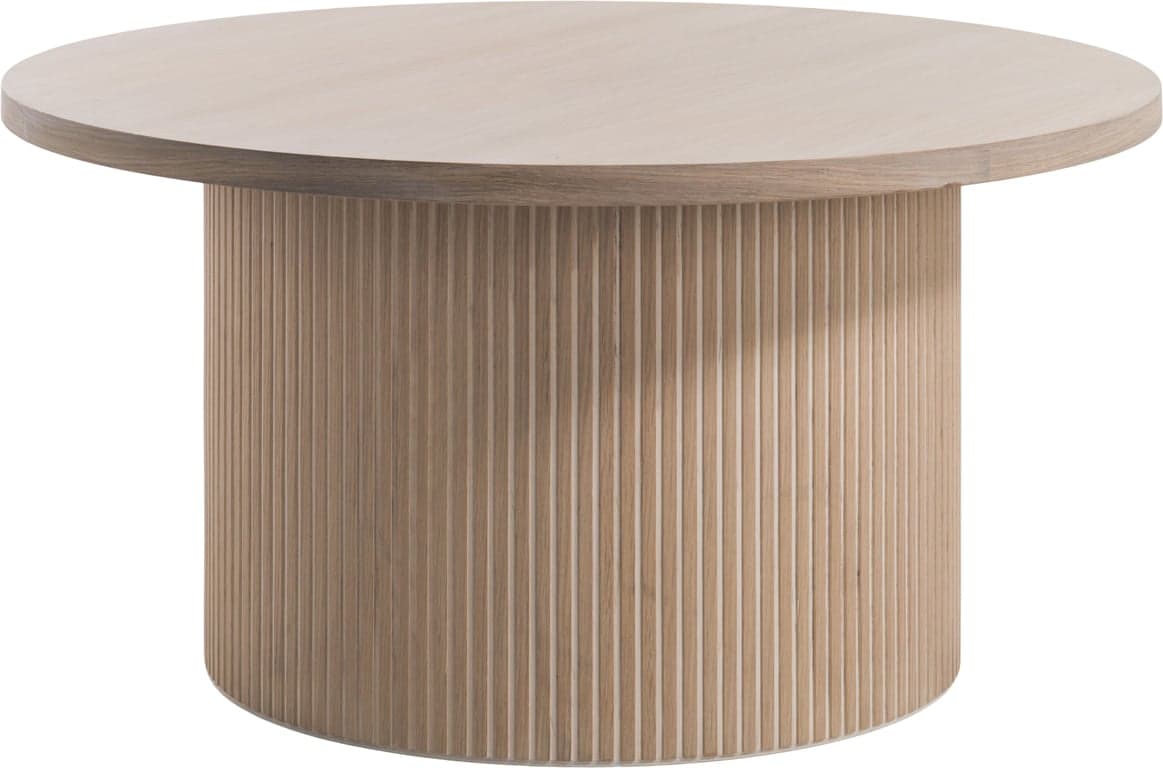 Bilde av Linea sofabord rundt Ø 90, H 47 cm (hvitoljet eikefiner)
