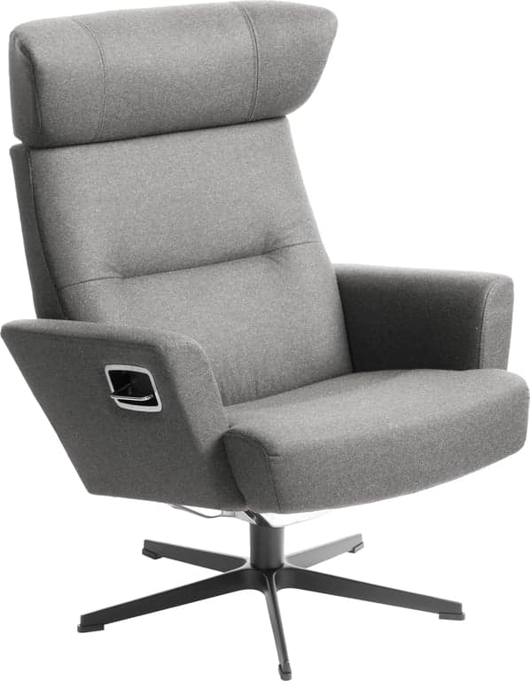 $Bilde av Conform Relieve hvilestol (Stoff Sheford light grey, svart aluminumsfot med sving)