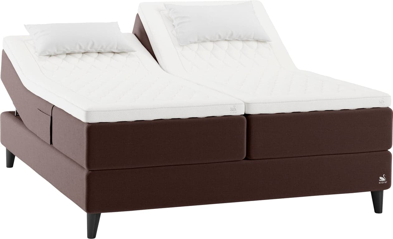 $Bilde av Svane® IntelliGel Zefir regulerbar seng 200x210 (Moment Mocca, Ocean LatexGel ZipTop overmadrass, Cone Shaded Black 19cm ben)