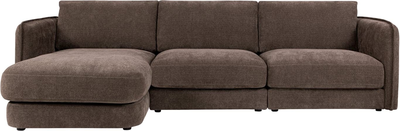 Bilde av Bastia 2-seter m/sjeselong venstre (stoff 348/Vivardo 14 medium brown)