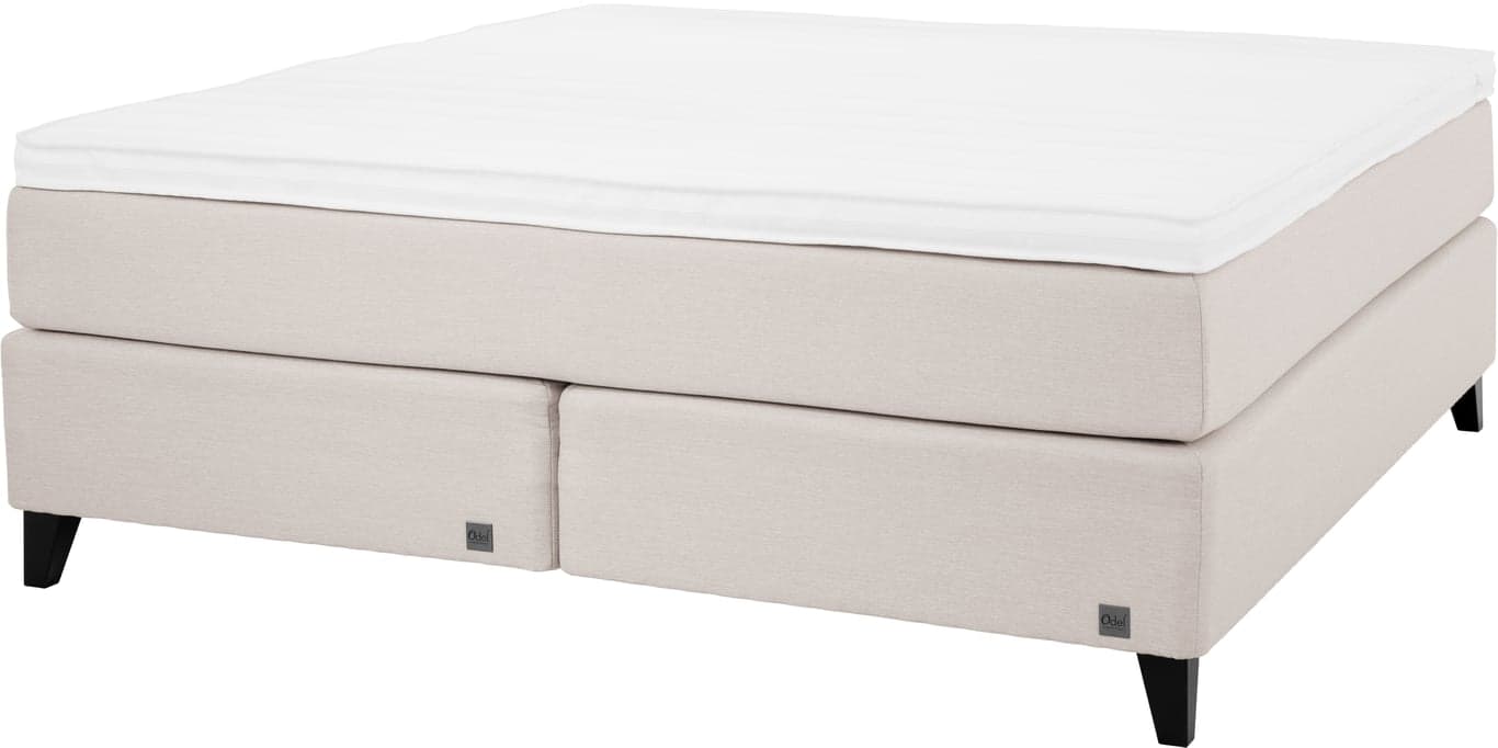 Bilde av Odel® Bre kontinentalseng 180x210 (Tekstil Dovre kritt, medium/fast liggekomfort, med Odel 35 overmadrass)