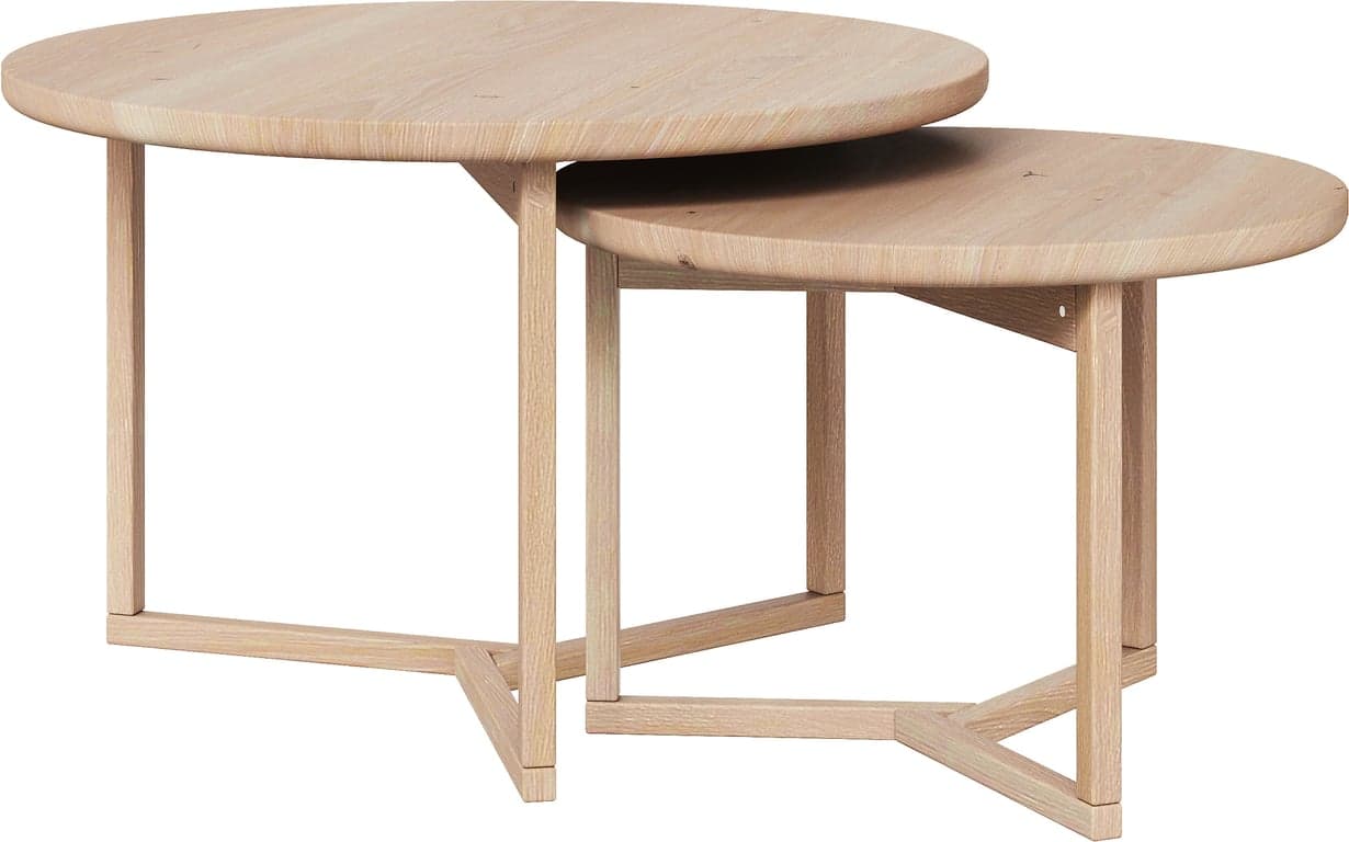 Bilde av Timeless sofabord sett rundt (Ø75xH48 / Ø58xH40 cm)