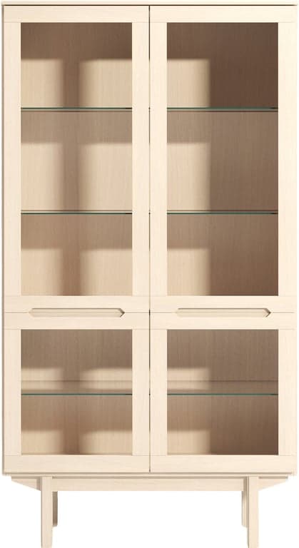 Bilde av Editions by Skovby vitrineskap 327 (98 x 41, H 182 cm, 4-dørs vitrine med lys, hvitoljet eik)