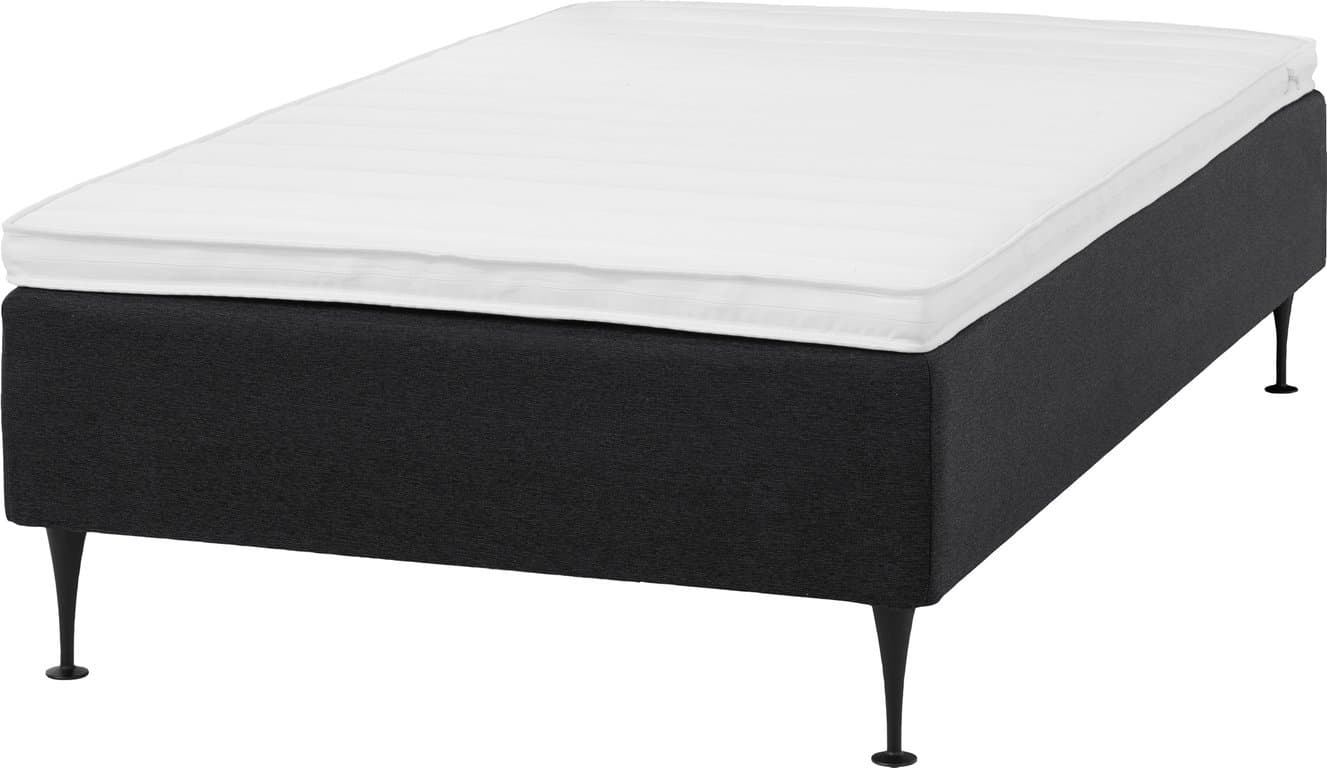 Bilde av Odel® Eng rammeseng 120x200 (Tekstil Dovre Kull, fast liggekomfort, inkludert Odel 23 overmadrass og sengeben)