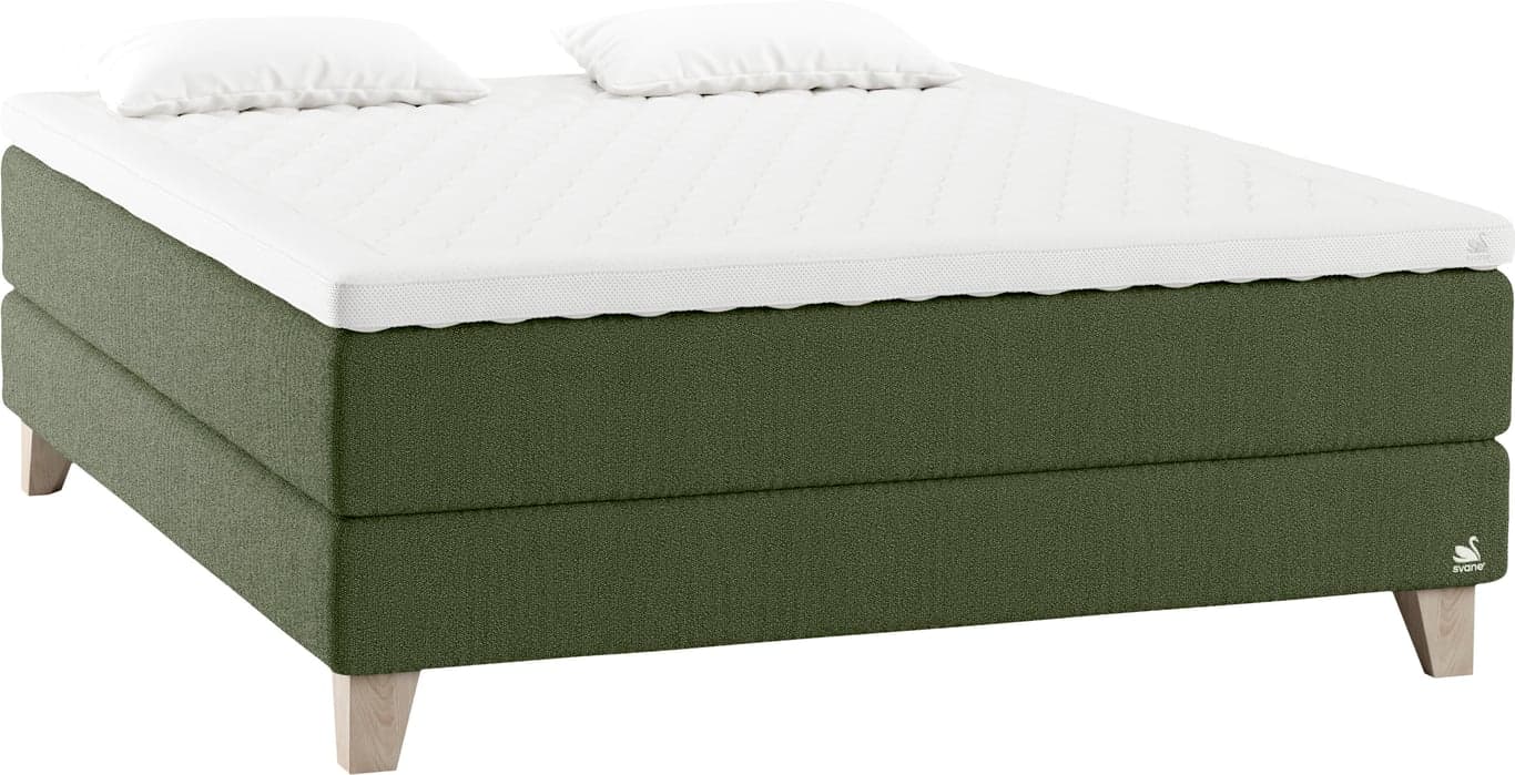 $Bilde av Svane® Intelligel Zefir kontinentalseng 150x200 (Dream Emerald Green, Ocean Softec overmadrass, Square Oak 14cm ben)