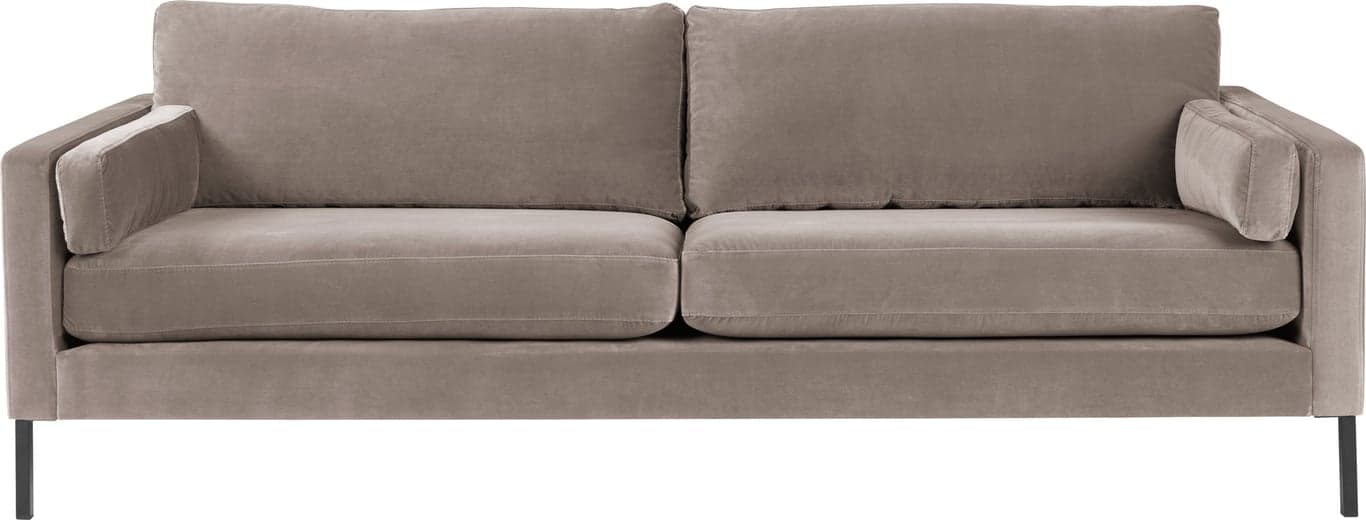 Bilde av Nobel 3,5-seter sofa (stoff D01/13 Royal light brown, dun rygg, svarte ben)