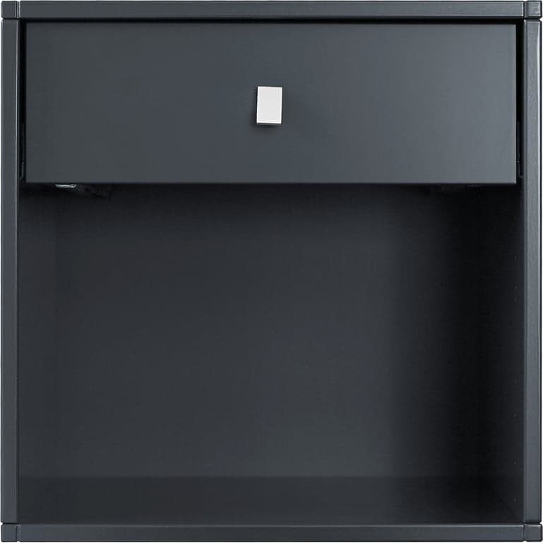 Bilde av Square nattbord (35 x 34 cm, H 35 cm. Modulsystem oppsett 71, nattbord u/ben 1 skuff antrasitt malt MDF)