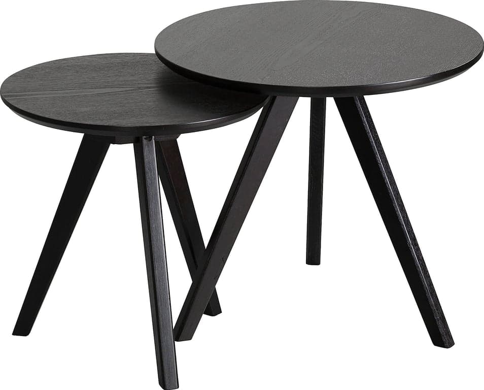 Bilde av Yumi settbord (sett à 2 småbord, svartlakkert)