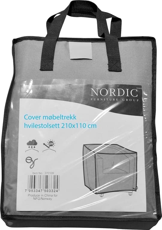Bilde av Cover møbeltrekk til hvilestolsett (B: 210 D: 85 H: 110 cm, grå polyester, sveiset søm)