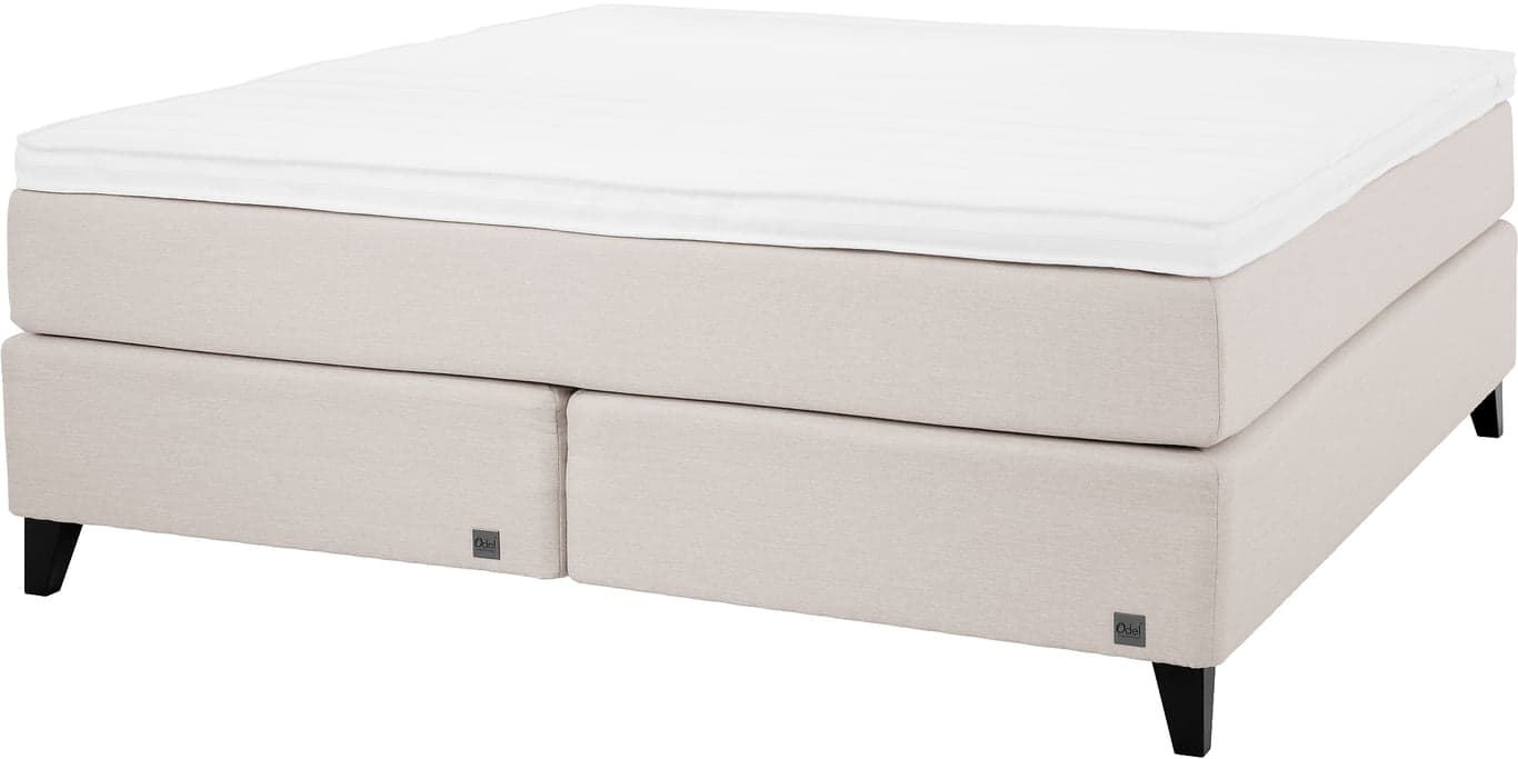 Bilde av Odel® Bre kontinentalseng 180x200 (Tekstil Dovre kritt, medium/fast liggekomfort, med Odel 35 overmadrass)