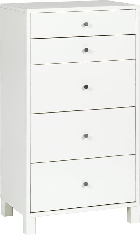 Bilde av Fride kommode (58 x 41, H 105 cm, med 5 skuffer hvit)