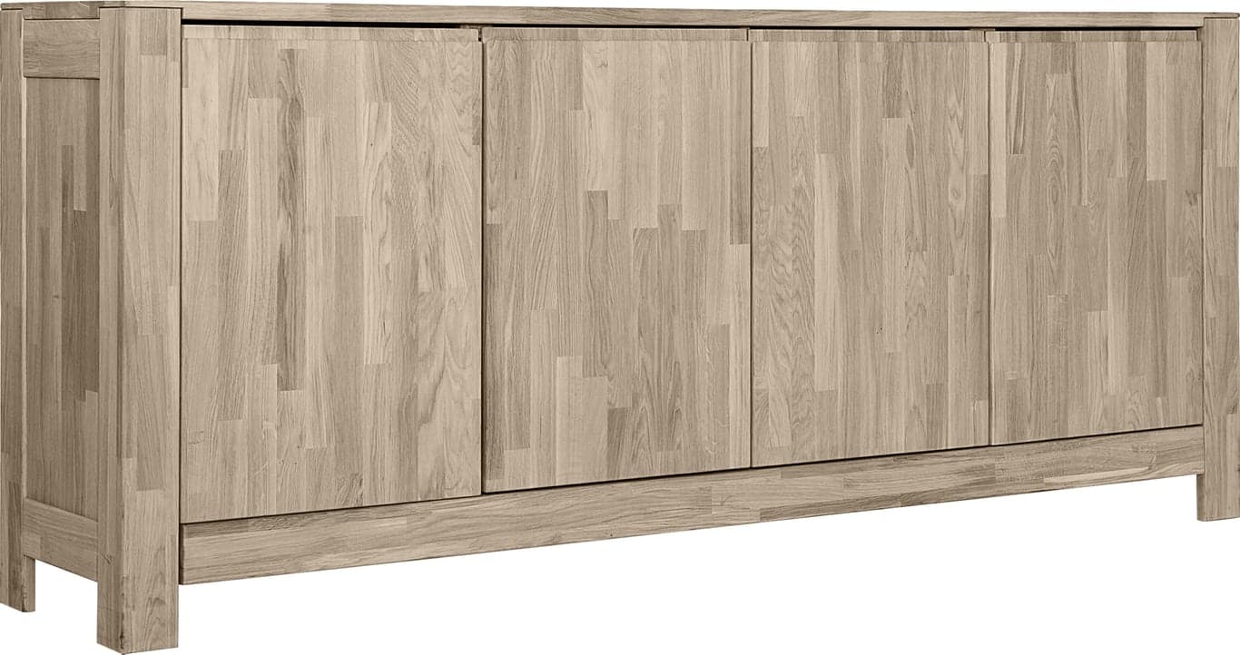 Bilde av Lugano skjenk  (200 x 41, H 85 cm  med 4 dører, gråoljet)