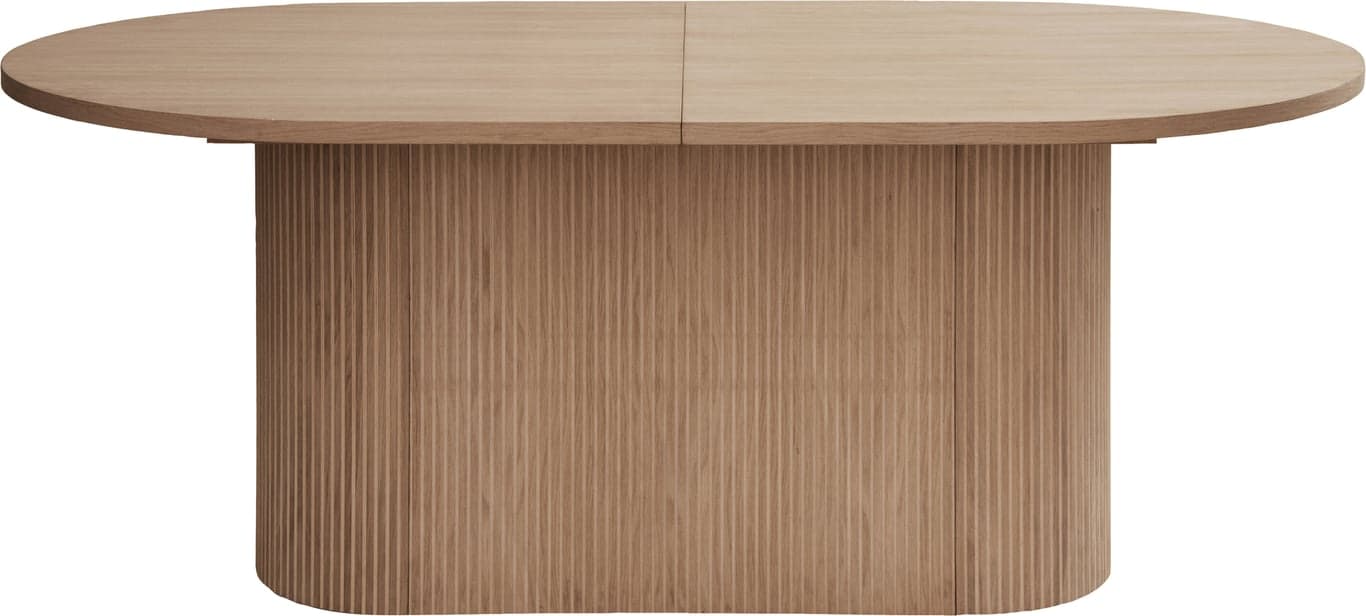 Bilde av Linea ovalt spisebord 180 x 102 cm  (m/syncrouttrekk, lys naturoljet)