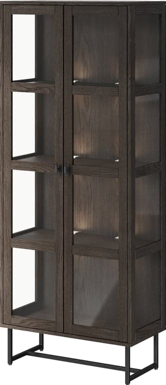 Bilde av Embla vitrineskap (80 x 40, H 195 cm, smoked olje, inkl lys)