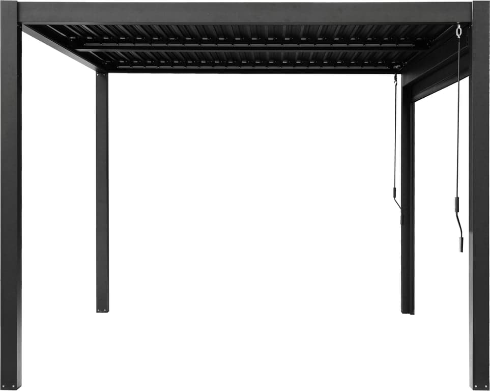 Bilde av Pergola 3x3 meter m/LED-lys   (H: 230 cm, svart m/tak)
