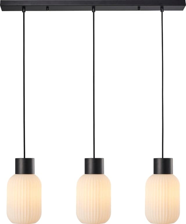 Bilde av Ina skinne (3 lys på skinne, sort/opal)