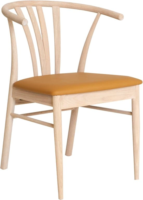 Bilde av Aron spisestol (Hvitoljet heltre eik, sete i PU Camel)