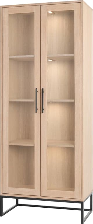 Bilde av Nobel vitrineskap (80 x 45, H 200 cm, hvitoljet , inkl led lys)