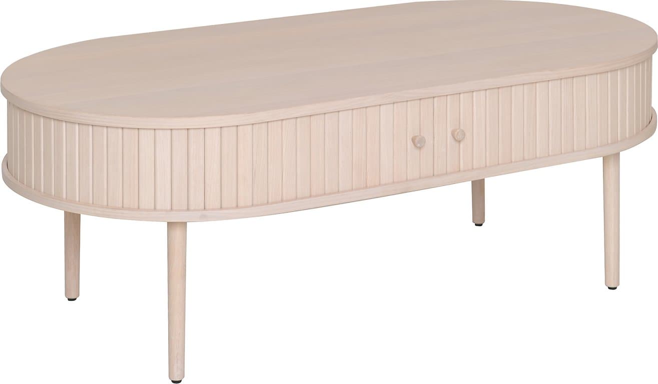 Bilde av Slide sofabord ovalt (120x60 H 45 cm, hvitpigmentert eikefiner)