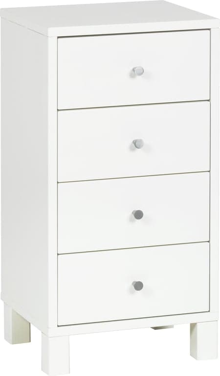Bilde av Fia nattbord (38 x 33, H 71 cm med 4 skuffer hvit)