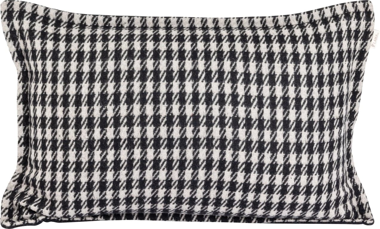 Bilde av Lama putetrekk (hundetann ull, svart og hvit 40x60 cm)