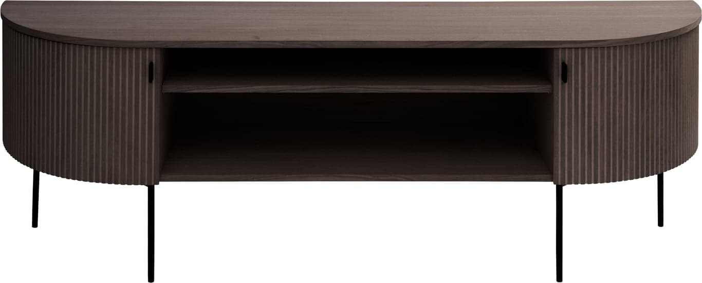 Bilde av Linea buet TV-benk (180 x 40, H 55 cm, mocca oljet)