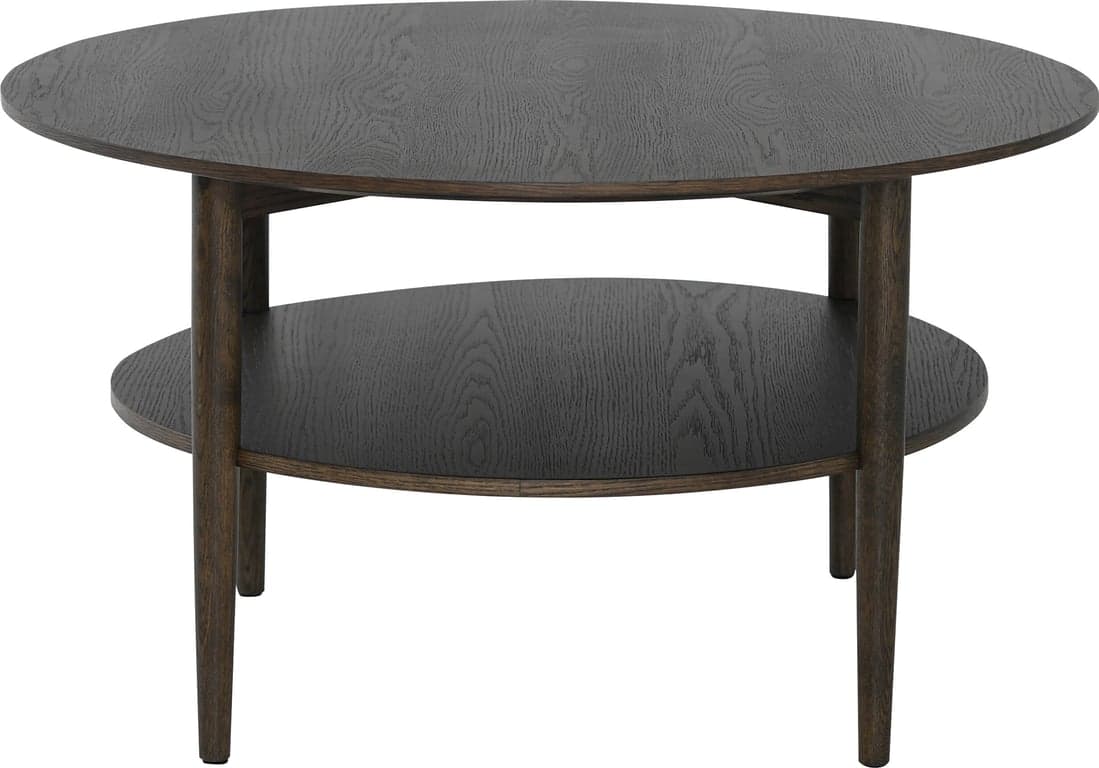 Karmøy rundt sofabord med hylle