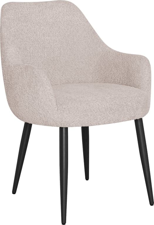 $Bilde av Theo spisestol (Beige tekstil, svarte metallben)