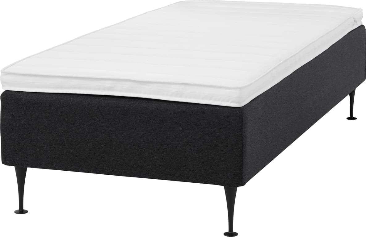 Bilde av Odel® Eng rammeseng 80x200 (Tekstil Dovre Kull, fast liggekomfort, inkludert Odel 23 overmadrass og sengeben)