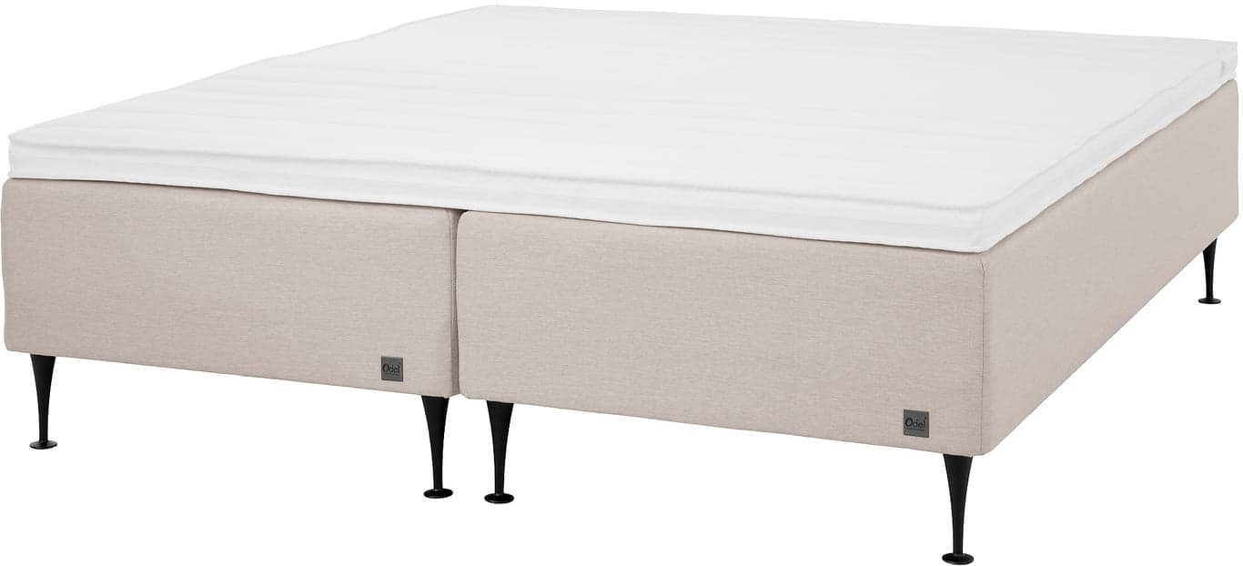 $Bilde av Odel® Foss rammeseng 180x200 (Tekstil Dovre kritt, medium+fast liggekomfort, inkludert Odel 35 overmadrass og sengeben)