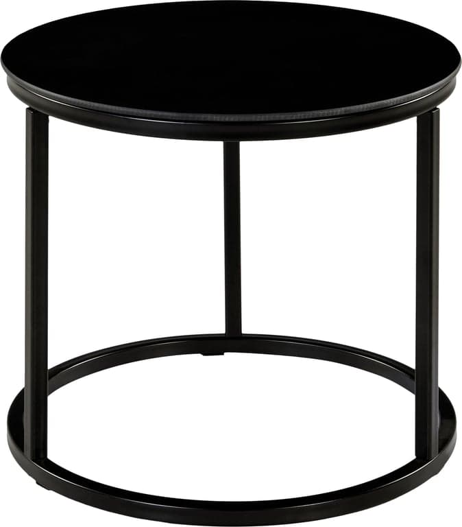 Bilde av Nobel sofabord rundt  Ø 50, H42 cm (svart glassplate )