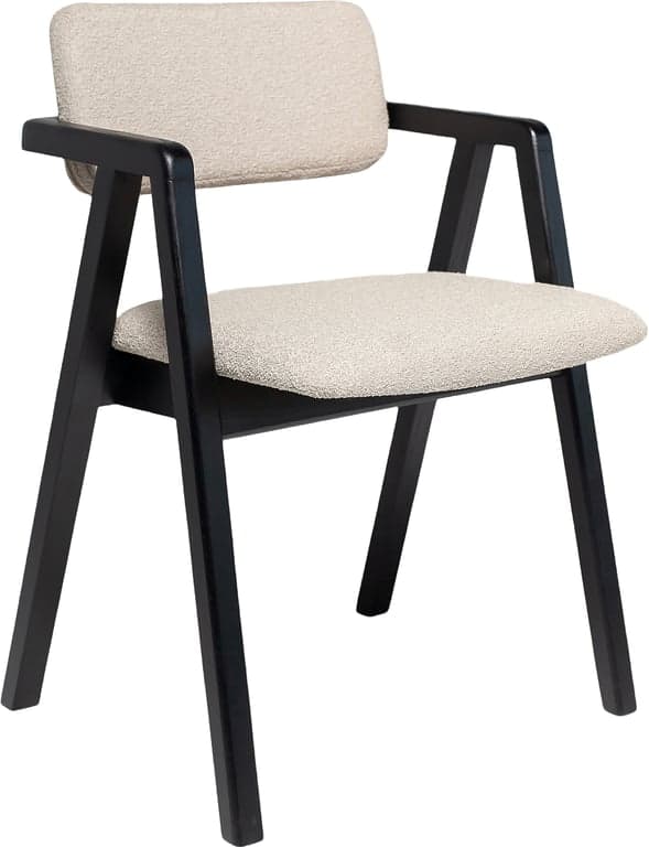 $Bilde av Nigel spisestol (svartmalt, stoff Domino beige)