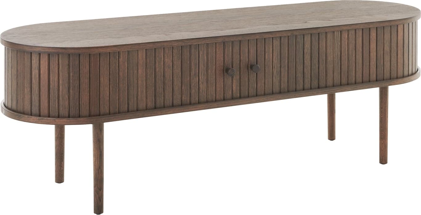Bilde av Slide TV-benk (130x40 H 45 cm, brun, lakkert eikefiner)