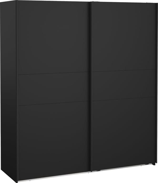 Bilde av Como skyvedørsgarderobe 180x200cm (Svart, med 2 svarte dører)