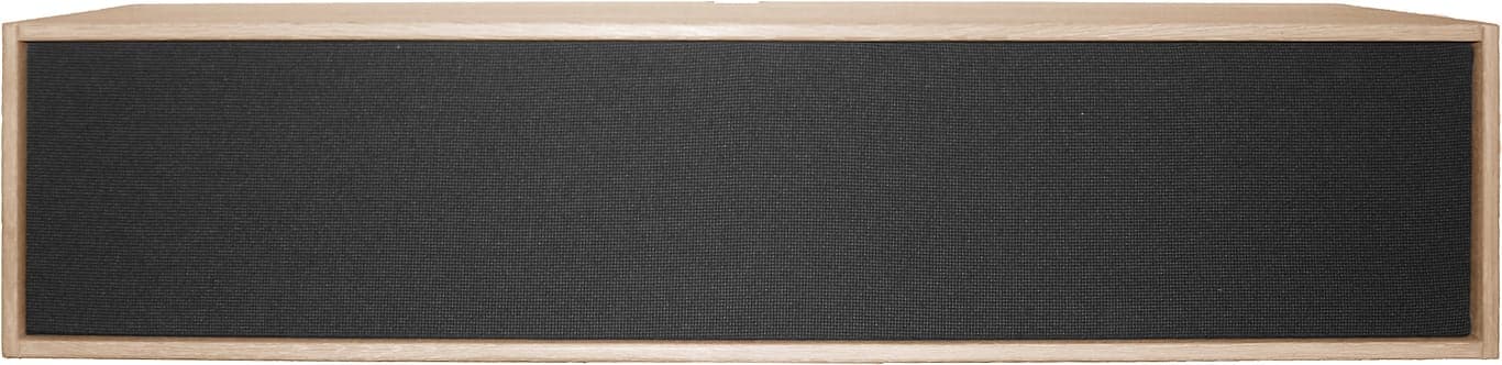 Bilde av Square TV benk (100 x 34, H 22 cm. Modulsystem oppsett 106, hvitoljet eik, grå stoff-front, som fjernbetjening kan gå gjennom. Fås også i dypde 20 cm samt i mange forskjellige bredder og farger)